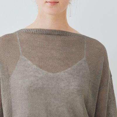 リネンコード ボートネック プルオーバーニット | GALERIE VIE