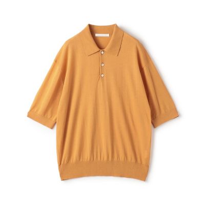 クレープコットン　ポロカラープルオーバー