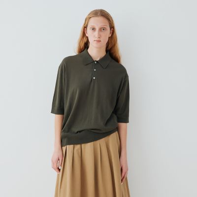 クレープコットン ポロカラープルオーバー | GALERIE VIE (Women