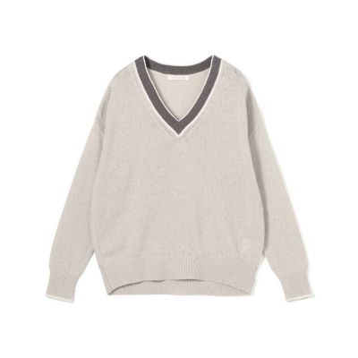 ＜GALERIE VIE (Women)＞リネンコットンスパンコール　Ｖネックプルオーバー