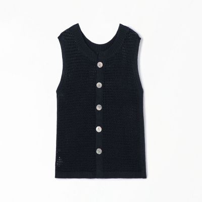 オープンワークリネン ノースリーブプルオーバー | GALERIE VIE (Women