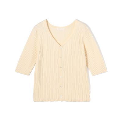 ギザコットンリブ　Ｖネックカーディガン