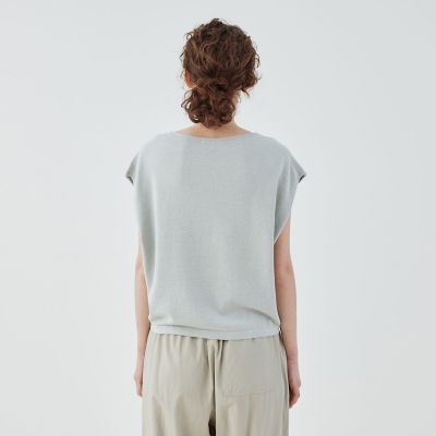 ストレッチコットン　クルーネックプルオーバー