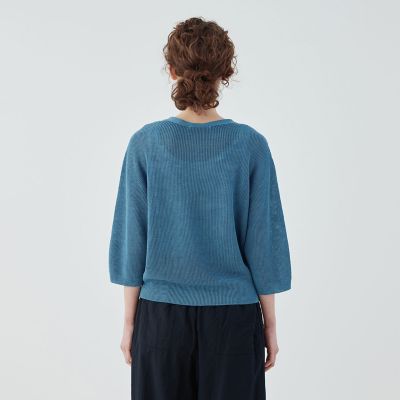 リネンハーフカーディガン　Ｖネックカーディガン