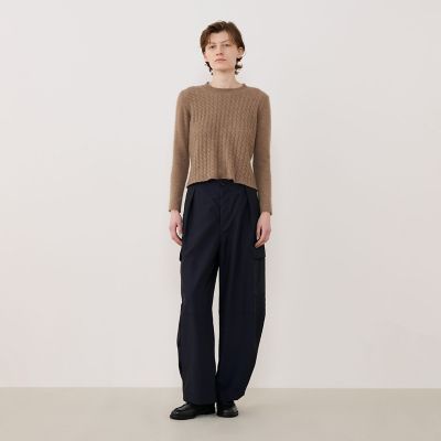 GALERIE VIE カシミヤ100% ケーブル編み クルーネックニット GALERIE VIE（ギャルリー ヴィー） ニット セーター モンゴルカシミヤ