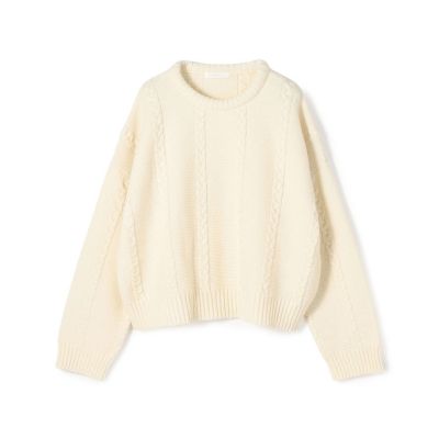 ＜GALERIE VIE (Women)＞ウール植物繊維（ヘンプ）　クルーネックプルオーバー