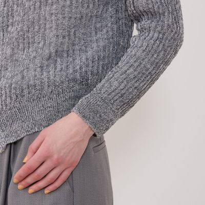コットンリネンムリネ　フーデッドカーディガン