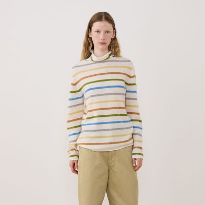 ☆極美品☆トゥモローランド 異素材ボーダー アウター 予約商品11月中旬以降順次お届け】スコットランドカシミヤ