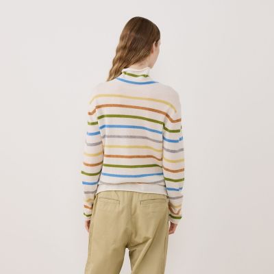☆極美品☆トゥモローランド 異素材ボーダー アウター 予約商品11月中旬以降順次お届け】スコットランドカシミヤ