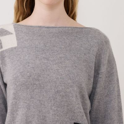 スコットランドカシミヤスノーフレーク ボートネックプルオーバー