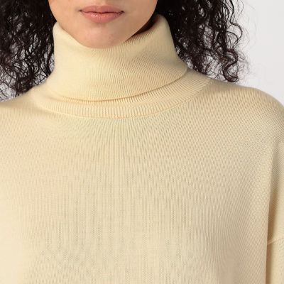 美品♪ ギャルリーヴィー ウール100% タートルネックニット 3L相当 茶 ウーステッドウール タートルネックプルオーバー | GALERIE VIE