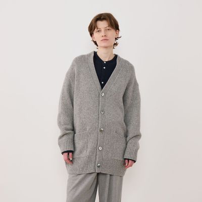 【新品タグ付】GALERIE VIE ファインウールVネックカーディガン グレー ファインウール Vネックカーディガン | GALERIE VIE (Women