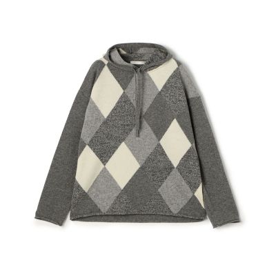 ＜GALERIE VIE (Women)＞ウールアーガイル　フーデッドプルオーバー