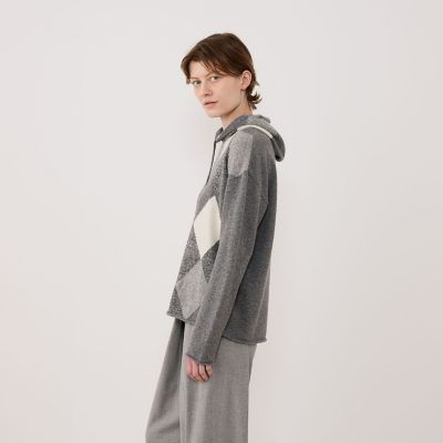ウールアーガイル フーデッドプルオーバー | GALERIE VIE (Women