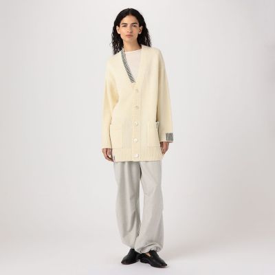 パーシャルストライプ Vネックカーディガン | GALERIE VIE (Women