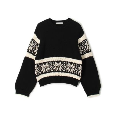 ＜GALERIE VIE (Women)＞モノトーンジャカード　クルーネックプルオーバー