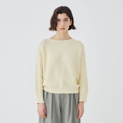 コットンカノコ ボートネックプルオーバー | GALERIE VIE (Women