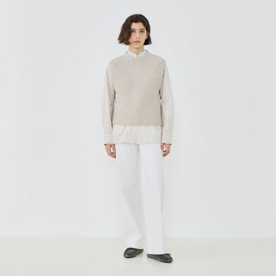 リネンウールバスケット クルーネックベスト | GALERIE VIE (Women
