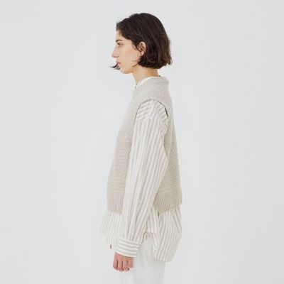 リネンウールバスケット クルーネックベスト | GALERIE VIE (Women