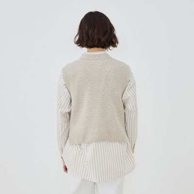 リネンウールバスケット クルーネックベスト | GALERIE VIE (Women