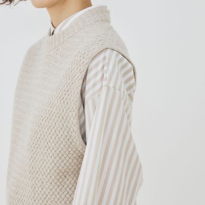 リネンウールバスケット クルーネックベスト | GALERIE VIE (Women