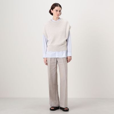 美品 25AW GALERIE VIE ギャルリーヴィー トゥモローランド フィッシャーマンズリブ ニットカットソー フリーサイズ ブラウン レディース 古着 中古 USED 美品 25AW GALERIE VIE ギャルリーヴィー トゥモローランド