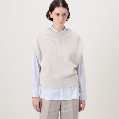 【美品】  GALERIE VIE / ギャルリーヴィー | コットンリリー Vネックベスト | F | ライトブルー/ベージュ | レディース GALERIE VIE - 【美品】 GALERIE VIE / ギャルリーヴィー | コットン