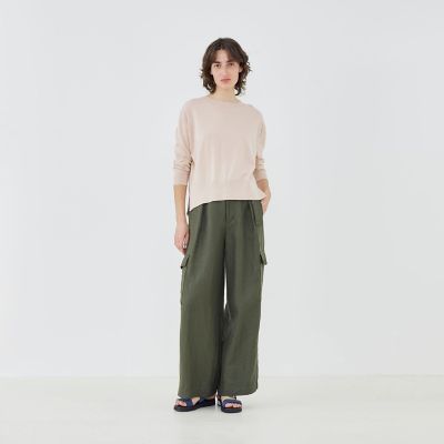 予約商品3月下旬以降順次お届け】プレーンコットン クルーネックプル