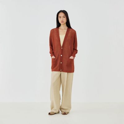 リネンコード Vネックカーディガン | GALERIE VIE (Women)/ギャルリー