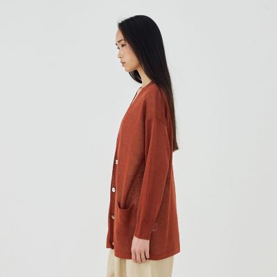 リネンコード Vネックカーディガン | GALERIE VIE (Women)/ギャルリー