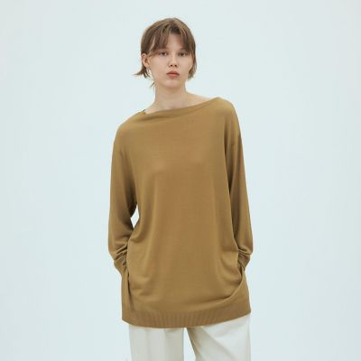 【新品】GALERIE VIE　ボートネックロングスリーブウール プレーンウール ボートネックプルオーバー | GALERIE VIE (Women