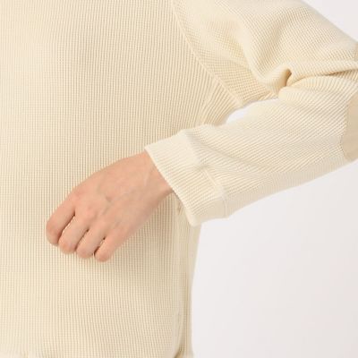 ウールコットンワッフル　ラウンドネックプルオーバー