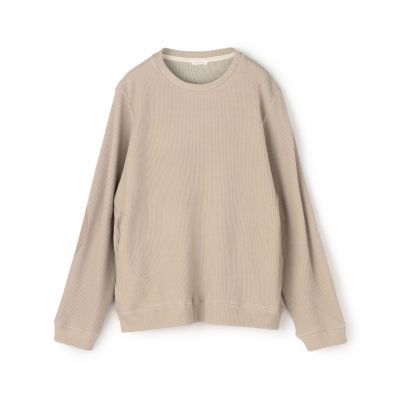 ウールコットンワッフル　ラウンドネックプルオーバー