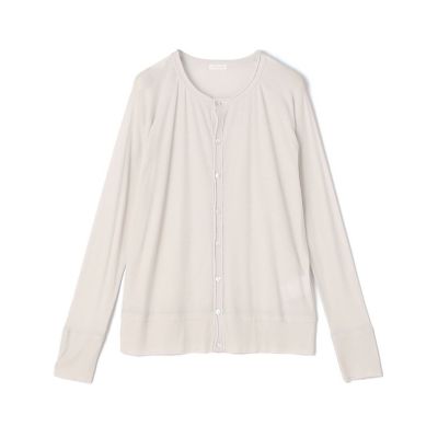 GALERIE VIE (Women)/ギャルリー・ヴィー ガーゼフライスジャージー クルーネックカーディガン 13ライトグレー トップス【三越伊勢丹/公式】