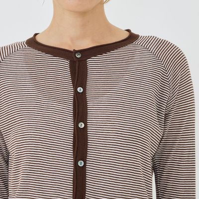 未使用品 GALERIE VIE コットンガーゼジャージー クルーカーディガン ガーゼフライスジャージー クルーネックカーディガン | GALERIE VIE