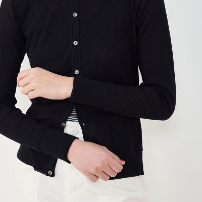 ガーゼフライスジャージー　クルーネックカーディガン