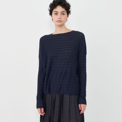 シアーボーダー ボートネックプルオーバー | GALERIE VIE (Women