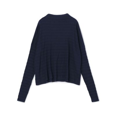 ＜GALERIE VIE (Women)＞シアーボーダーリブ　ボトルネックプルオーバー