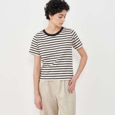 ファインコットンボーダー クルーネックTシャツ | GALERIE VIE