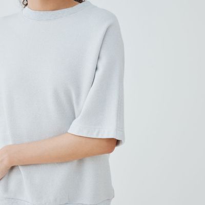 スビンバックパイルラメ　ハーフスリーブプルオーバー