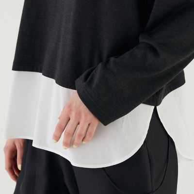 クリアウォッシャブル　シャツコンビプルオーバー