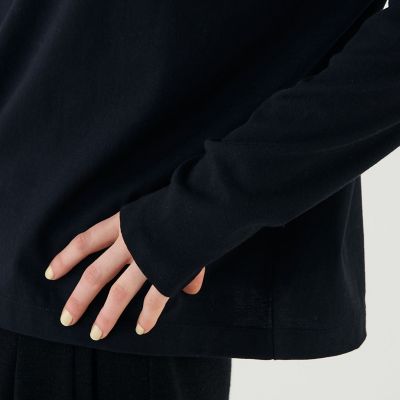 コットンシルクジャージー　タートルネックプルオーバー