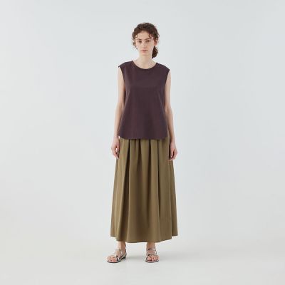 【GALERIE VIE】ドライコットン ノースリーブ クルーネックプルオーバー ドライコットン ノースリーブ クルーネックプルオーバー