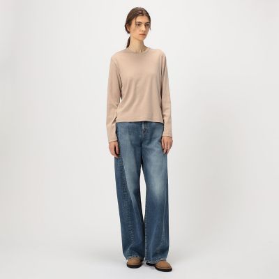 コットンカシミヤジャージー クルーネックプルオーバー | GALERIE VIE