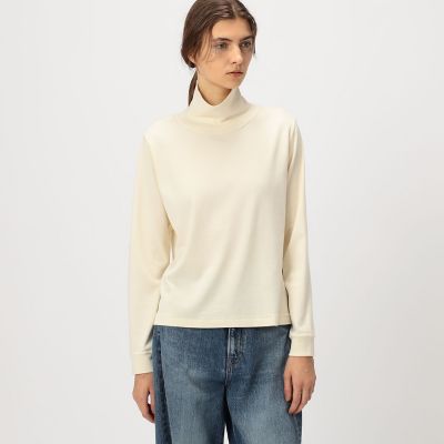 ririページcccmalieコットンカシミヤレースクルーネック長袖ニット コットンカシミヤジャージー ハイネックプルオーバー | GALERIE VIE
