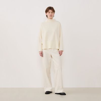 美品▲GALERIE VIE//ウールカシミヤビルドネックプルオーバー セール】 ウールカシミヤ ビルドネックプルオーバー （ニット