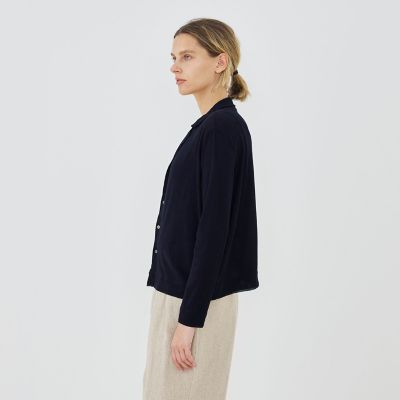 未使用品 GALERIE VIE コットンガーゼジャージー クルーカーディガン ガーゼフライスジャージー クルーネックカーディガン