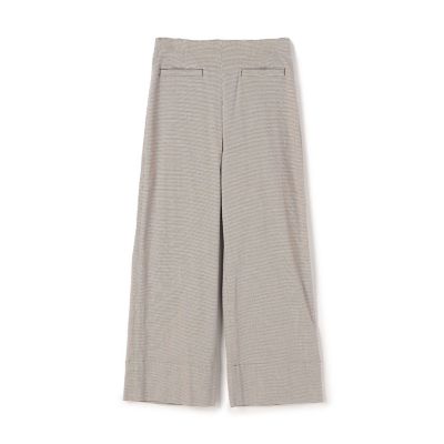 コットンリネンストレッチ セミワイドクロップドパンツ