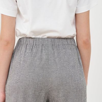 コットンリネンストレッチ　イージーワイドパンツ