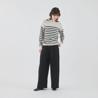 ミルドスムース　タックワイドパンツ